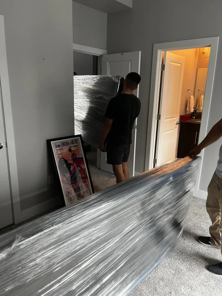 Expert Furniture Movers Loading a Sofa in Denver