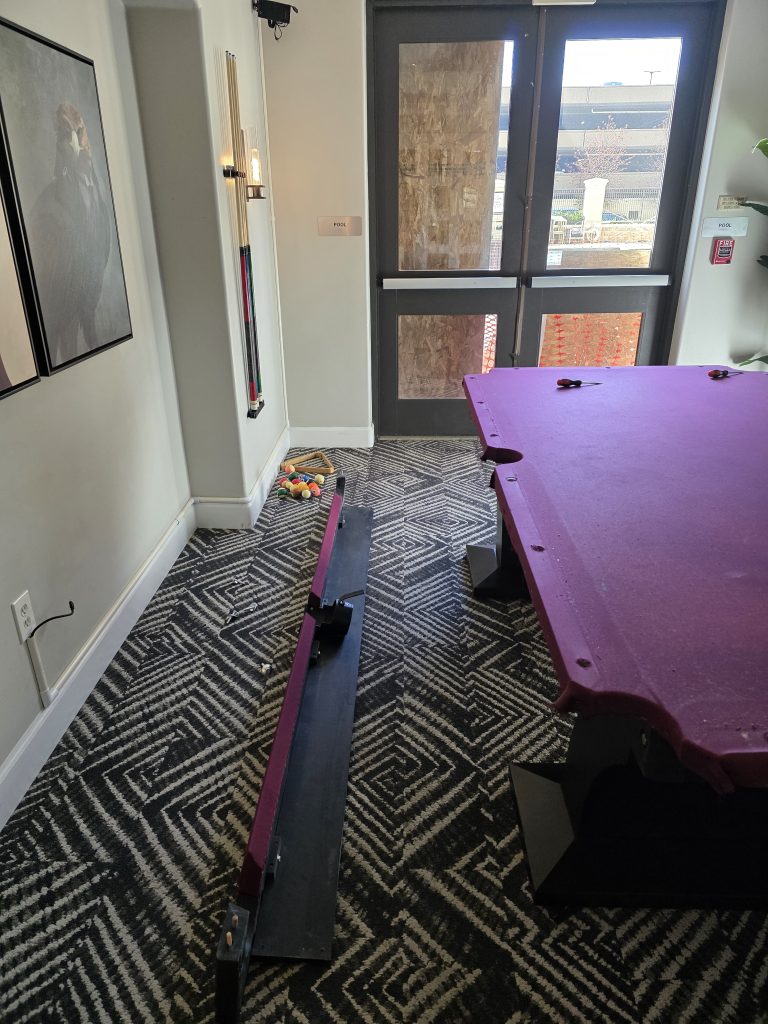 “PackPalTeam installer assembling modern furniture in a San Antonio